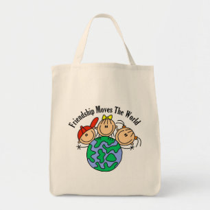 Freundschaft bewegt die Welt T-Shirts und Geschenk Tragetasche