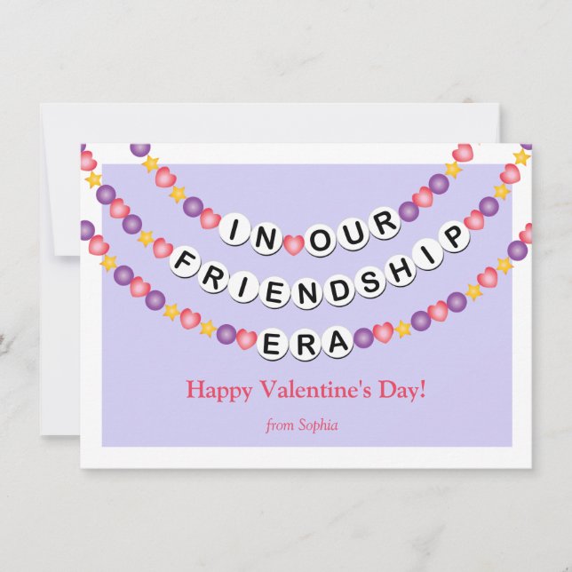 Freundschaft Bracelet Kinder-Klassenzimmer Valenti Feiertagskarte (Vorderseite)