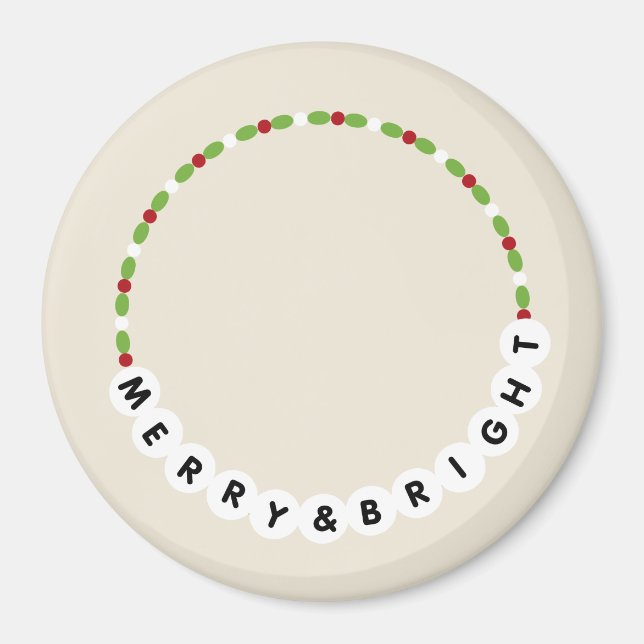 Freundschaft Bracelet Merry und helle Weihnachten Magnet (Vorne)