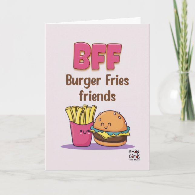 Freundschaft - Burger Fritten Freunde Karte (Vorderseite)