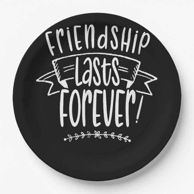 Freundschaft dauert ewig Niedlich Friends Friend S Pappteller (Vorderseite)