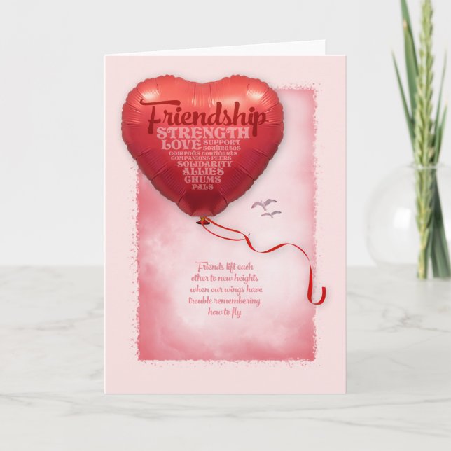 Freundschaft Heart Balloon Karte (Vorderseite)