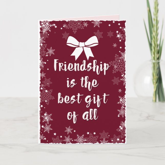Freundschaft ist das beste Geschenk Weihnachten Karte (Vorderseite)