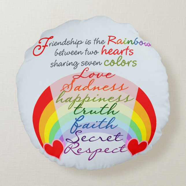 Freundschaft ist der Regenbogen BESTE FREUNDIN Rundes Kissen (Rückseite)