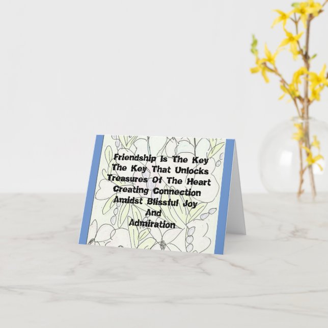 Freundschaft ist der Schlüssel Karte (Gelbe Blume)