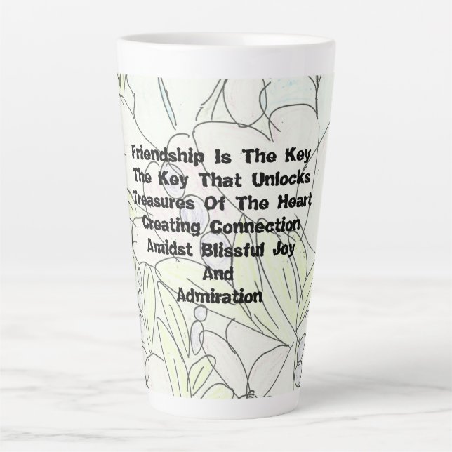 Freundschaft ist der Schlüssel   Milchtasse (Vorderseite)