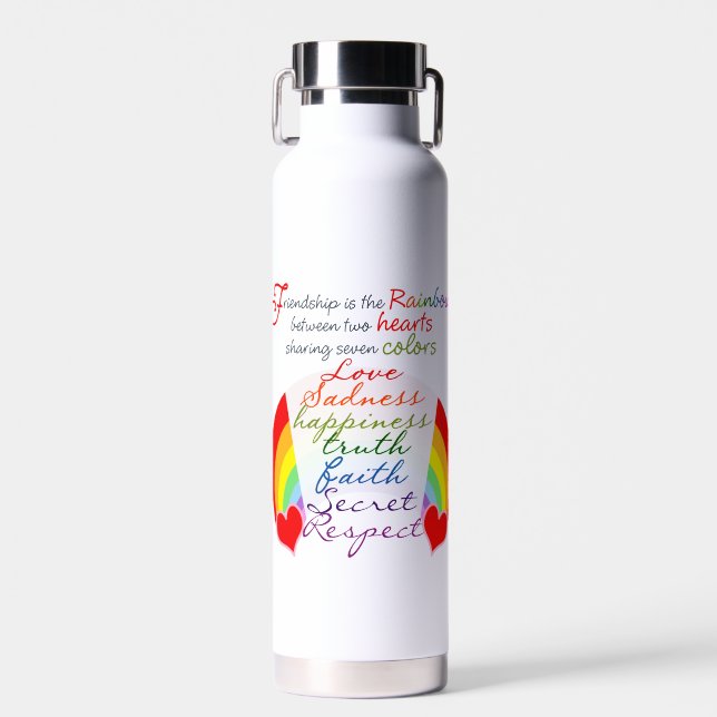 Freundschaft ist die BESTE FREUNDIN des Regenbogen Trinkflasche (Vorne)