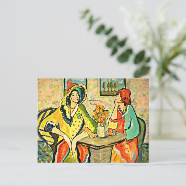 Freundschaft ist ein Segen Postkarte (Stehend Vorderseite)