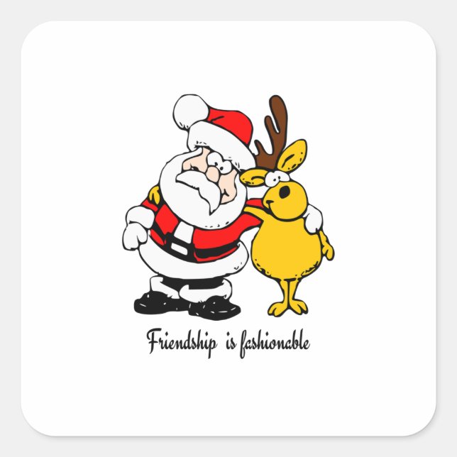 Freundschaft ist modern quadratischer aufkleber (Vorderseite)