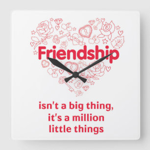 "Freundschaft ist niedliche Zitatuhr mit Million Quadratische Wanduhr