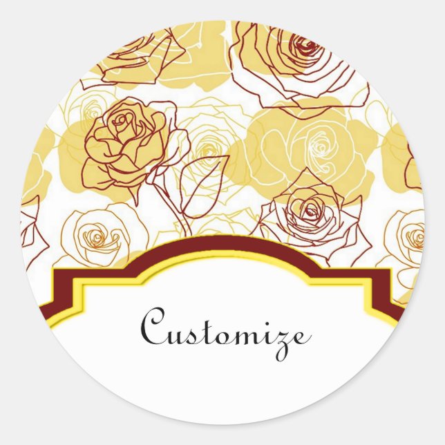 Freundschaft & Joy Yellow Roses Stickers (Vorderseite)
