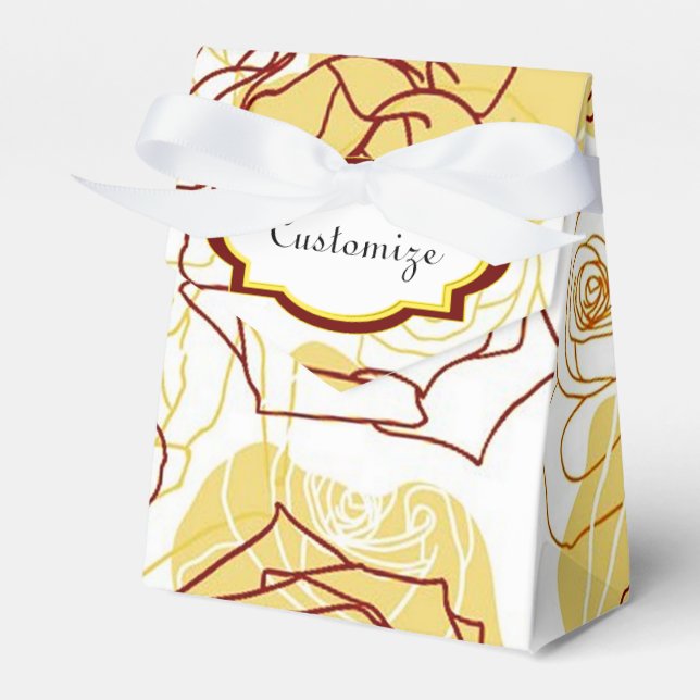 Freundschaft & Joy Yellow Roses Zelt Gefallen Box Geschenkschachtel (Vorderseite)