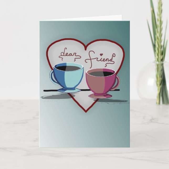 Freundschaft Kaffeekuchen Valentinstag Card Feiertagskarte (Vorderseite)