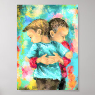 Freundschaft - Kindesdrücke - Liebe des Friedens - Poster