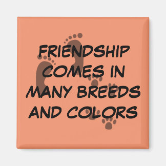 Freundschaft kommt in vielen Rassen und Farben Mag Magnet