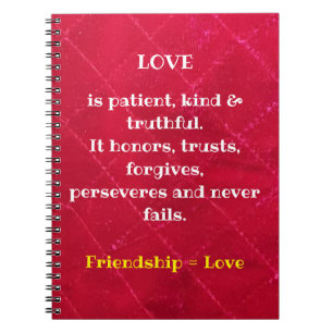 Freundschaft = Liebe SpiralNotebook Notizblock