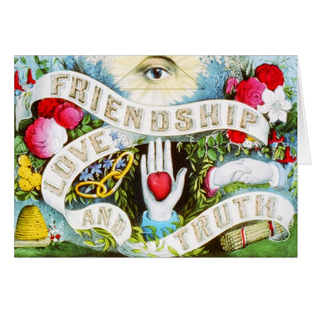 Freundschaft Liebe und Wahrheit - Vintage Kunst (Vorderseite (Horizontal))