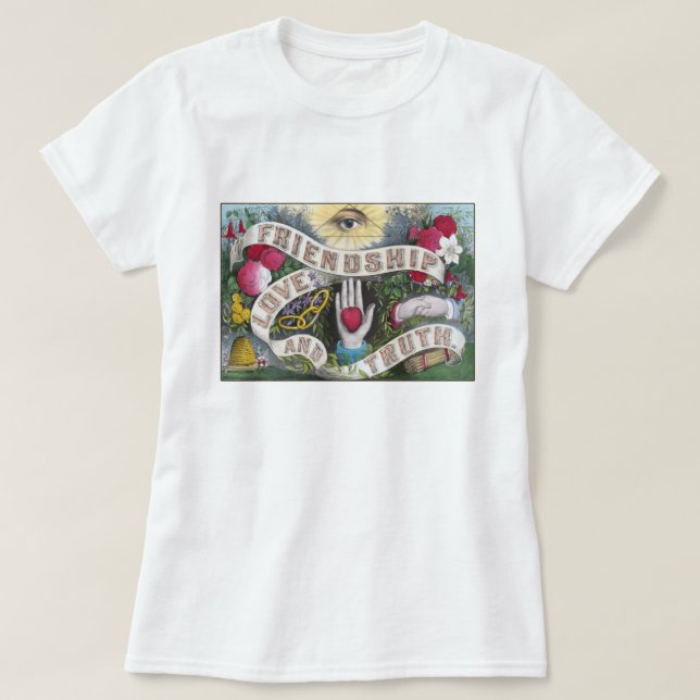 Freundschaft, Liebe, Wahrheit T-Shirt (Design vorne)