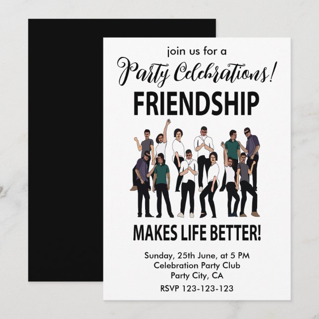 Freundschaft macht das Party "Bessere Freundschaft Einladung (Vorne/Hinten)