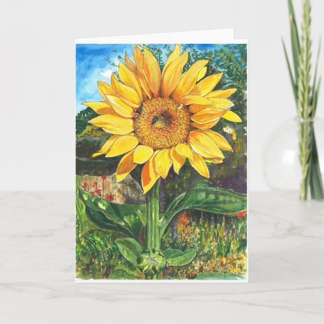 Freundschaft mit Sonnenblumen Karte (Vorderseite)