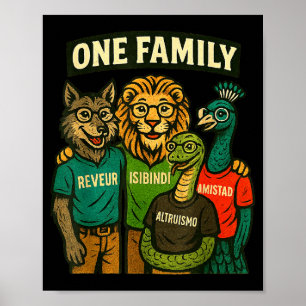 Freundschaft, Mut, Altruismus, Träumer 4 Häuser 1 Poster