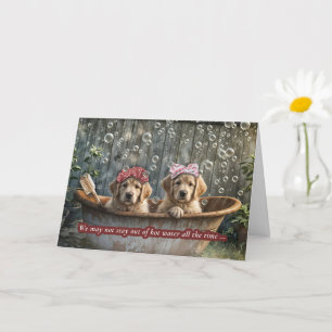 Freundschaft Niedlich Golden Retriever Hunde im Ba Karte