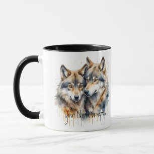 Freundschaft oder Romantischer Name oder Name Wolf Tasse