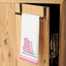 Freundschaft Pink Dogs Valentines Küchentücher