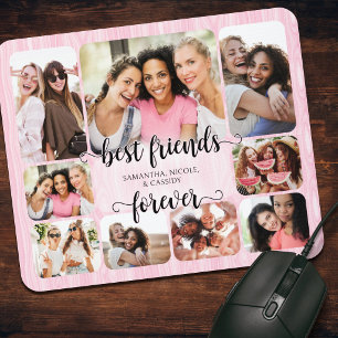 Freundschaft Rosa Teenager-Mädchen-Foto Mousepad
