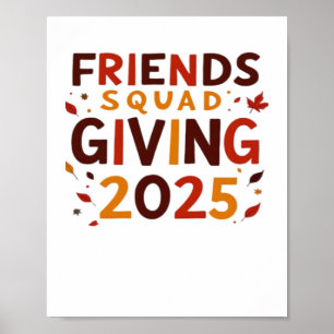 Freundschaft Squad geben Herbst 2025 dankbar Poster