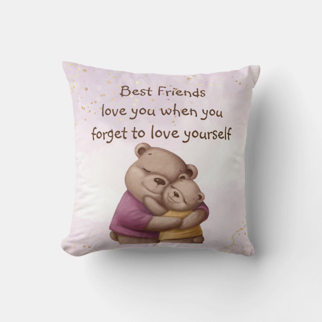 Freundschaft Teddy Bären Liebe Sie Inspiration Kissen (Vorderseite)