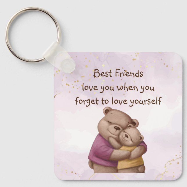 Freundschaft Teddy Bären Liebe Sie Inspiration Schlüsselanhänger (Vorderseite)