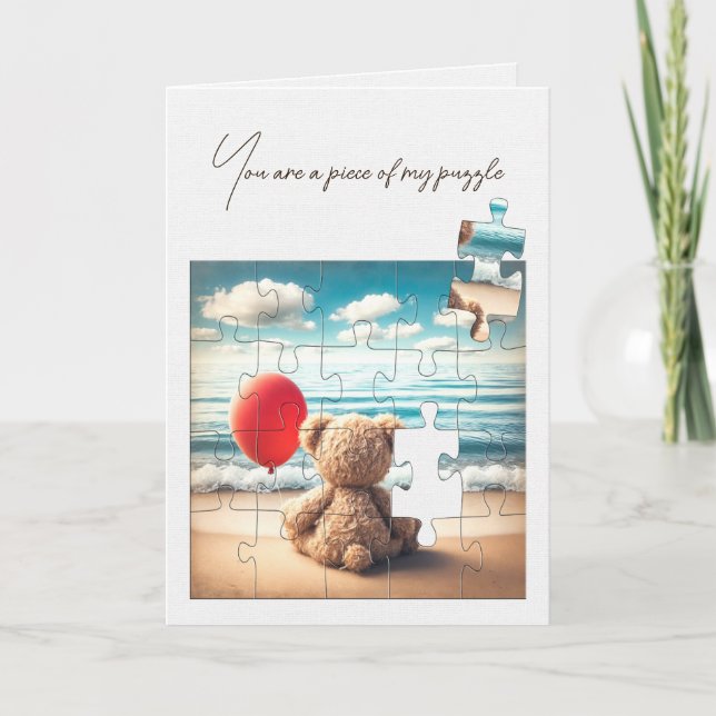 Freundschaft Teddy Bear Jigsaw Puzzle Karte (Vorderseite)