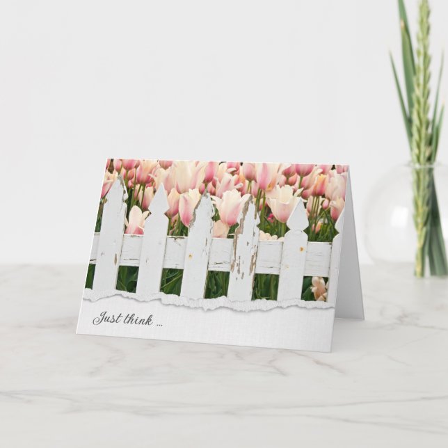 Freundschaft Tulips und alter Zaun Karte (Vorderseite)