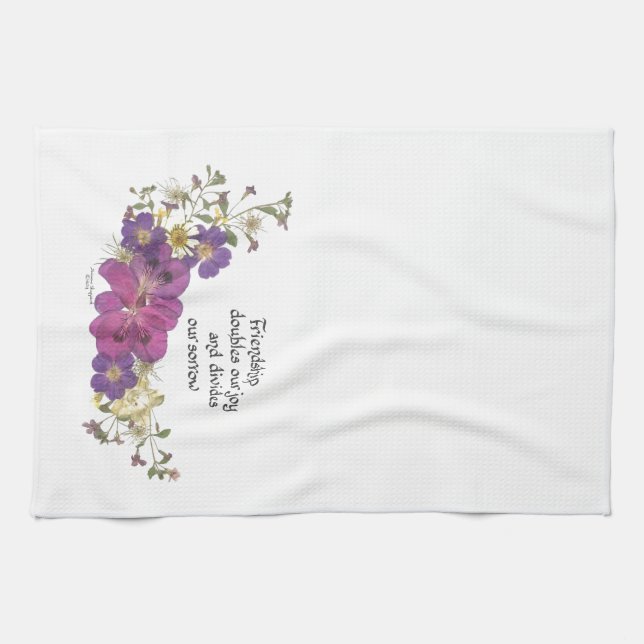 Freundschaft und Blumen Handtuch (Horizontal)
