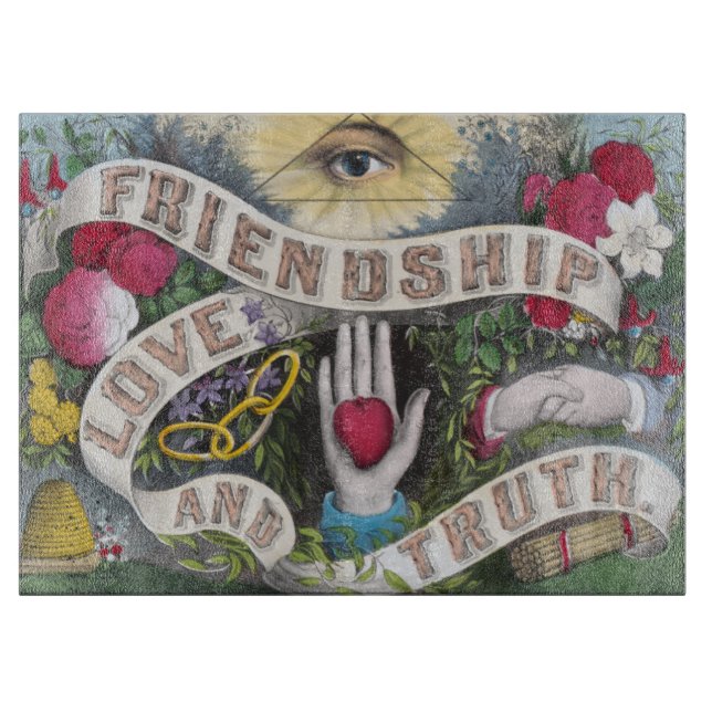 Freundschaft und Thruth Schneidebrett (Vorderseite)