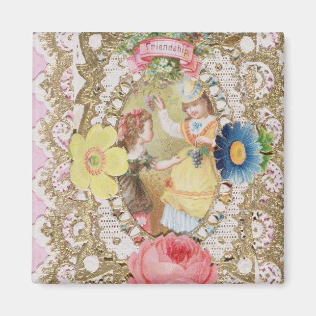 Freundschaft, Valentine Card, c.1870 (Farbe litho Magnet (Vorne)