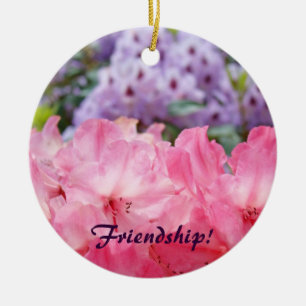 Freundschaft! Verzierung rosa Rhodies Keramik Ornament