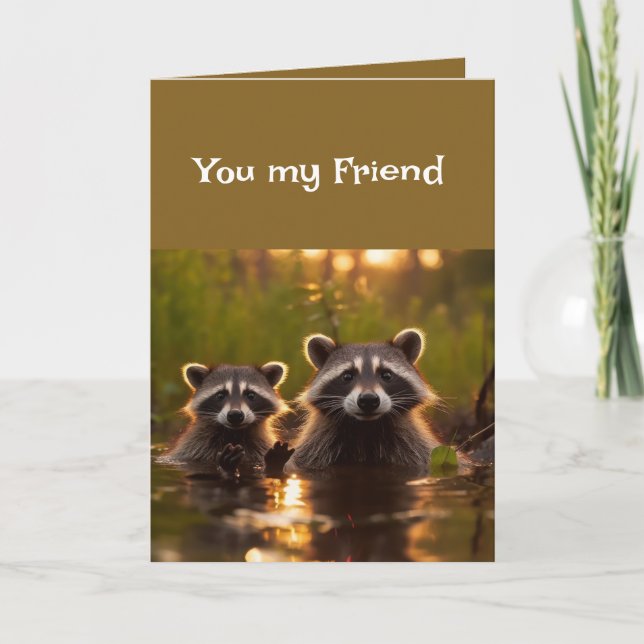 Freundschaft wie ein Segen Raccoons Niedlich Karte (Vorderseite)