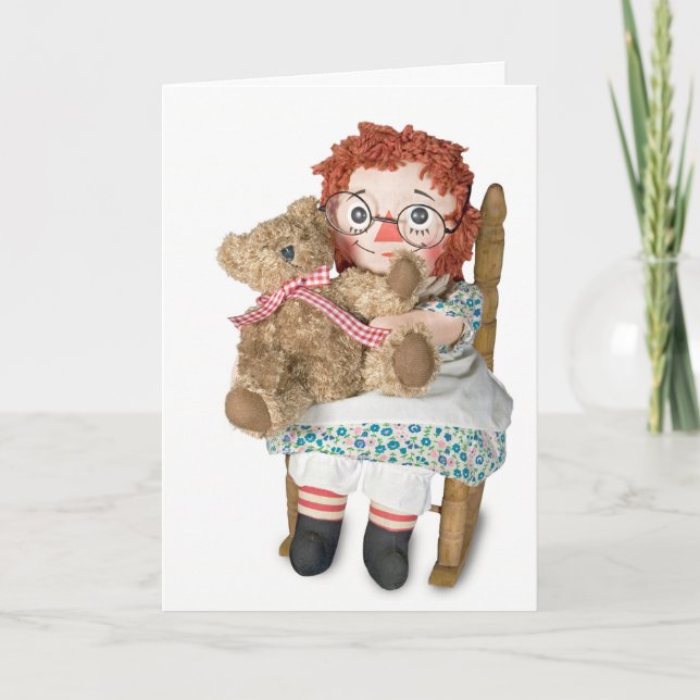Freundschaft zwischen Rag Doll und Teddy Bear Karte (Vorderseite)