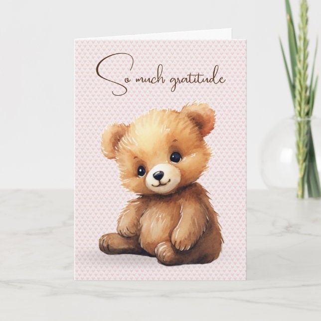 Freundschaft zwischen Wasserfarbe und Teddy Bear Karte (Vorderseite)