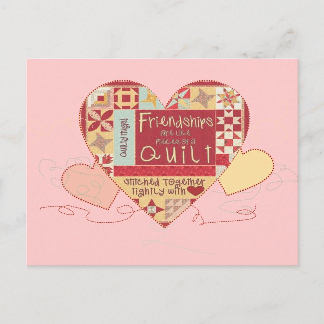 Freundschaften sind wie Steppdeckenpostkarten Postkarte (Vorderseite)
