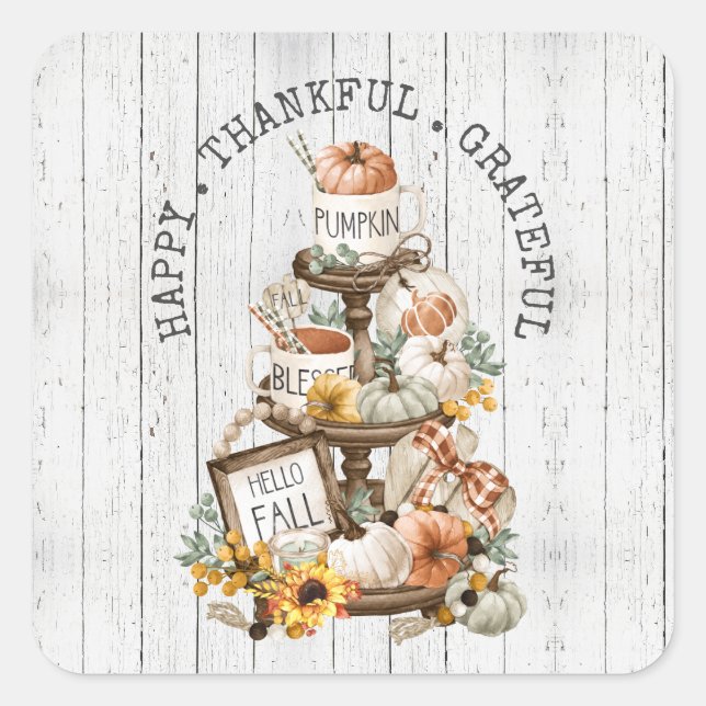 Freundschaftliches Abendessen Herbstliche Goodies  Quadratischer Aufkleber (Vorderseite)