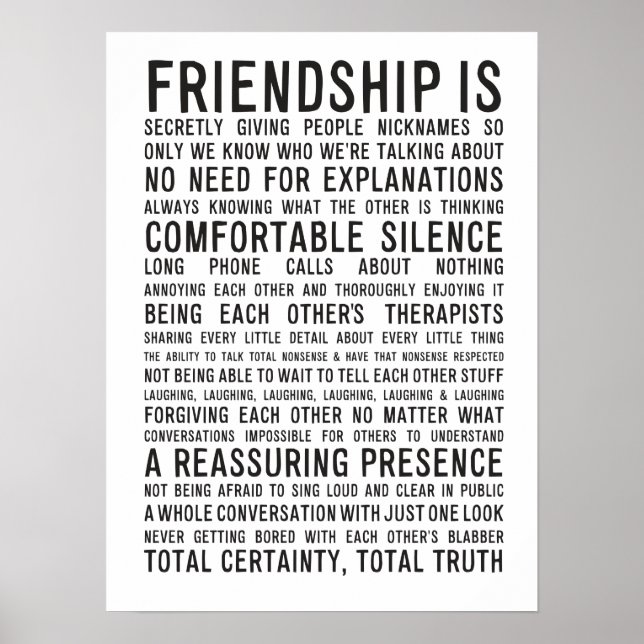 Freundschaftposter Poster (Vorne)