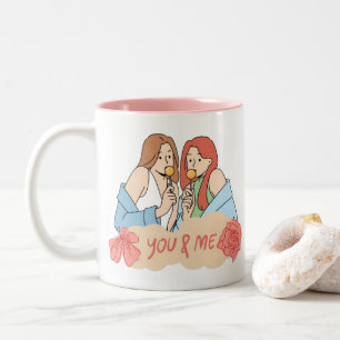 Freundschafts-Kaffeetasse – Beste Freundinnen für Zweifarbige Tasse