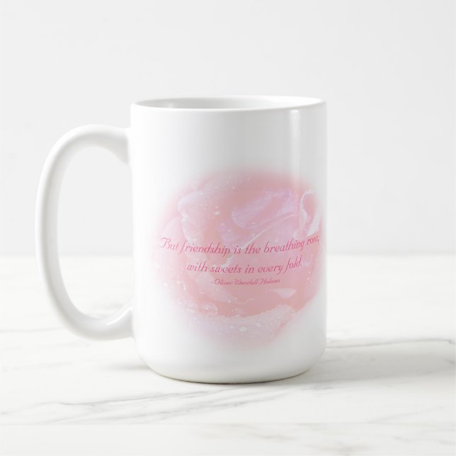 Freundschafts-Rosen-Zitat Kaffeetasse (Links)