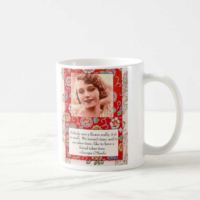 Freundschafts-Zitat-Collagen-Tasse Georgia O'Keefe Kaffeetasse (Rechts)