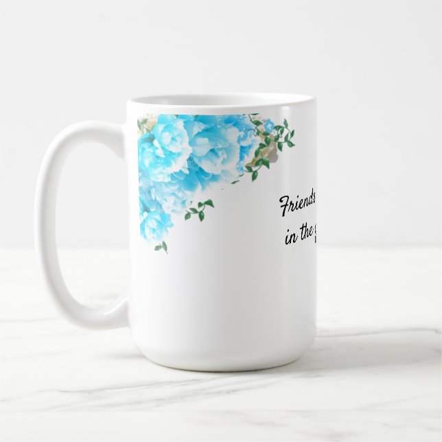 Freundschaftsbotschaft Gartenblumen Kaffeetasse (Links)