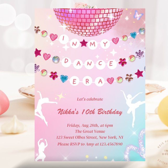Freundschaftsbracelet in meiner Tanzzeit Ballett Einladung (In my Dance Era Birthday Invitation)