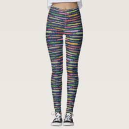 Freundschaftsbracelets-Muster auf Navy Blue Leggings